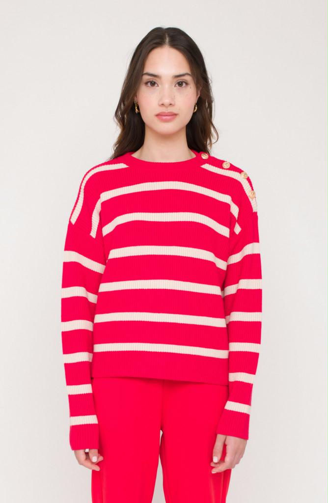 ANNA BLUE TRUI MAE RED STRIPE