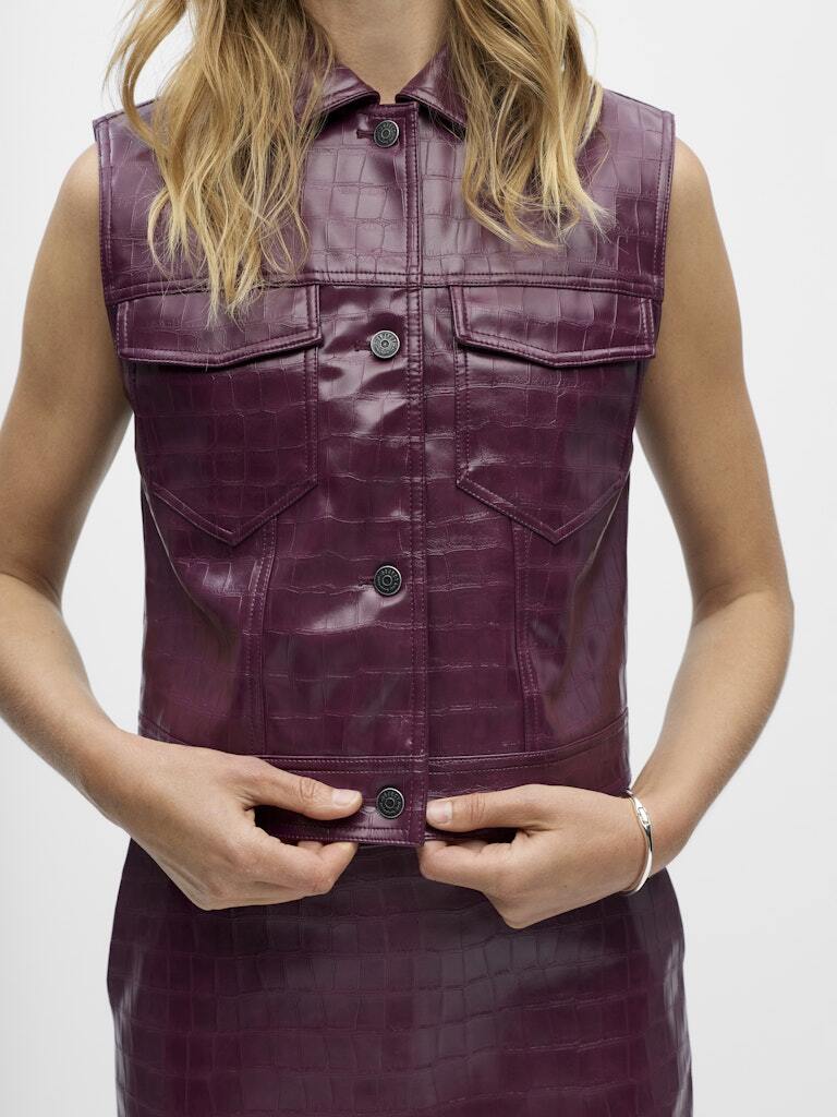 OBJECT GILET SALVA MAUVE WINE