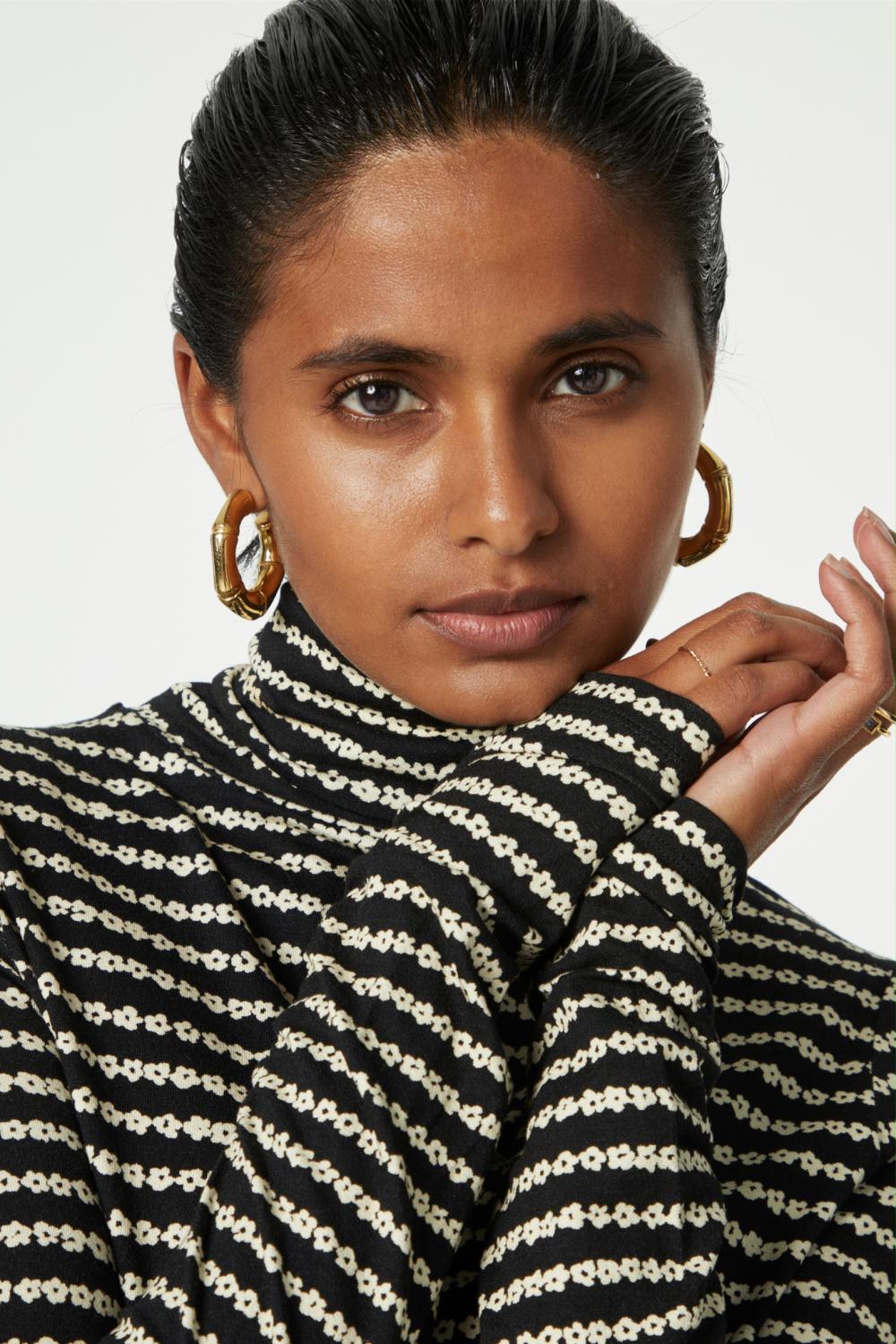 FABIENNE CHAPOT TOP JADE BLACK/COSY WHITE