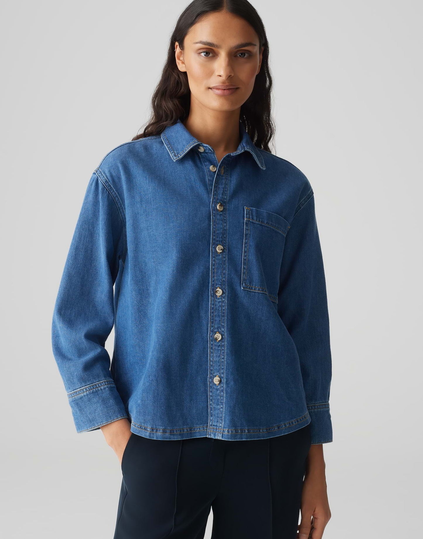 OPUS BLOUSE FELYN MID COASTAL BLUE