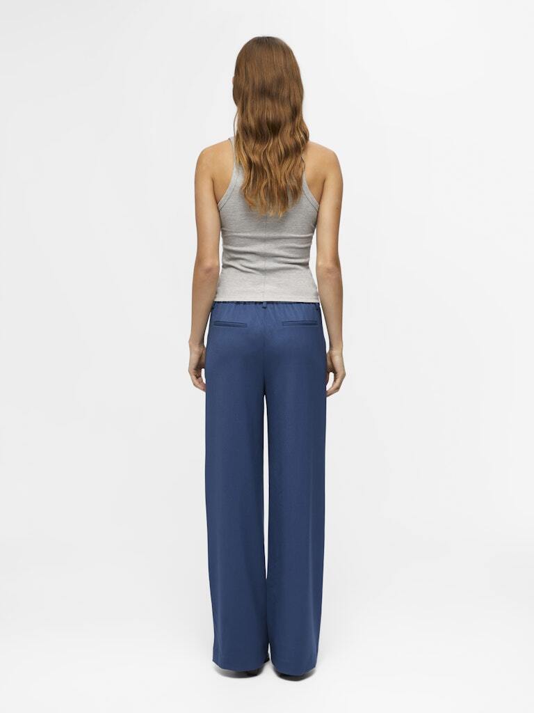 OBJECT BROEK LISA WIDE DARK DENIM
