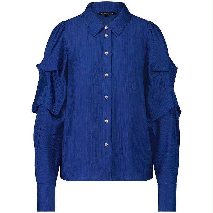 TRAMONTANA BLOUSE FANCY SLEEVES BRIGHT BLUE