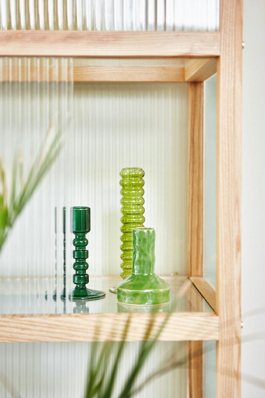 HK LIVING KANDELAAR GLASS LIME GREEN