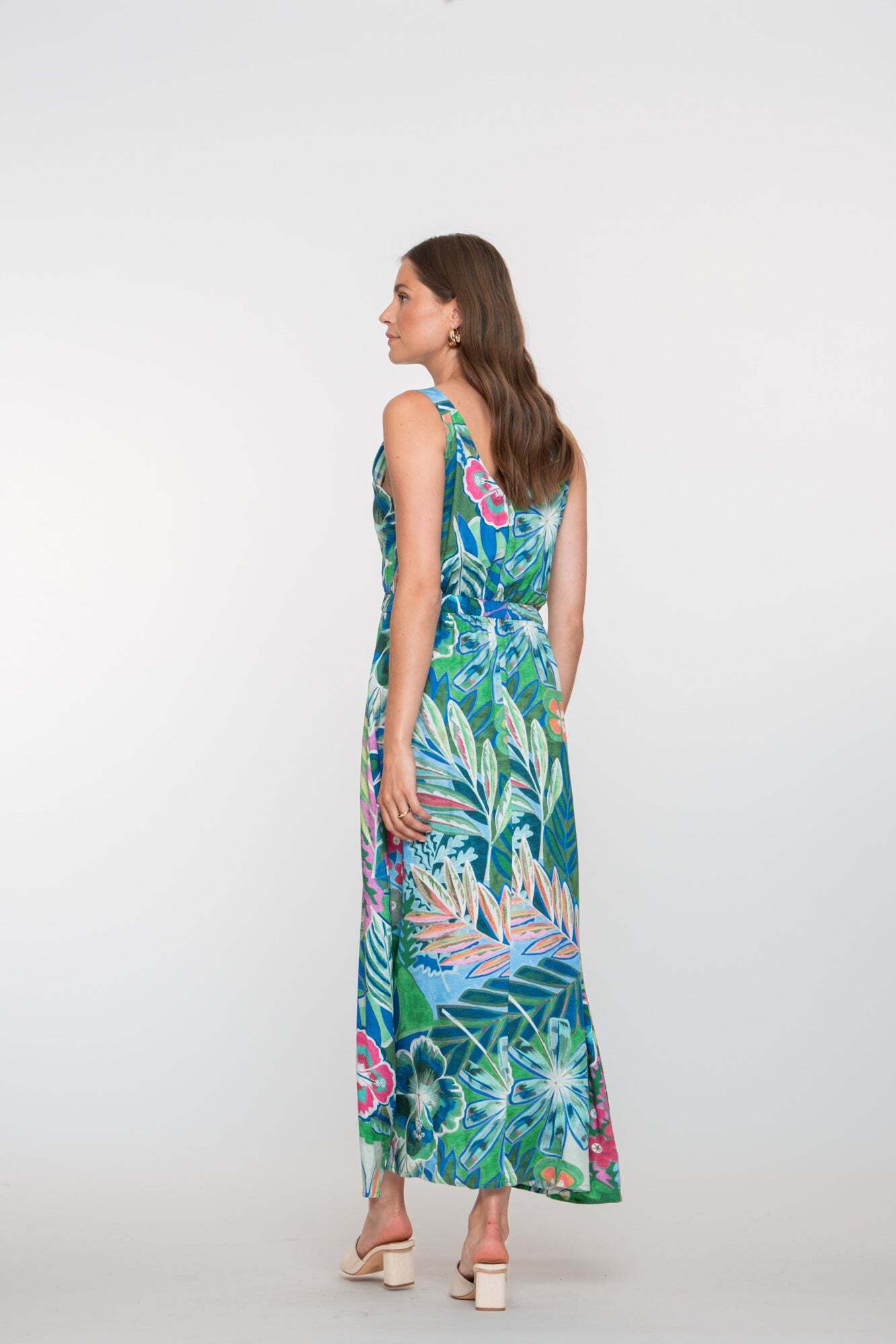 GEISHA JURK BOTANISCHE PRINT BLAUW/GROEN