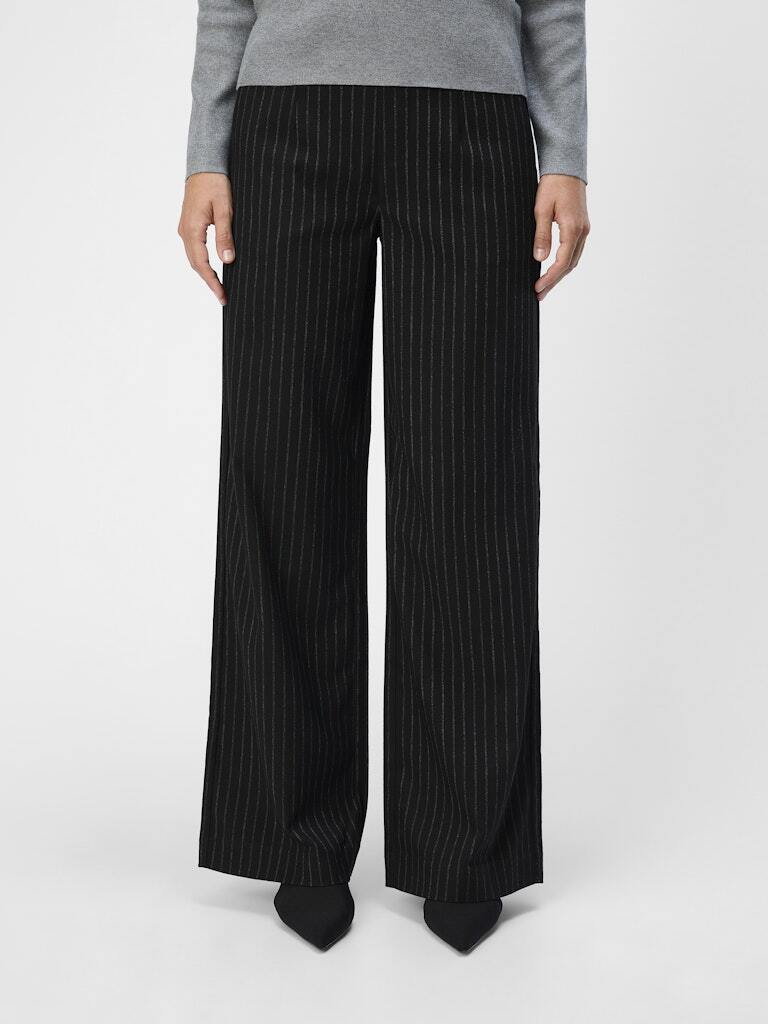 OBJECT BROEK LISA WIDE BLACK/GREY