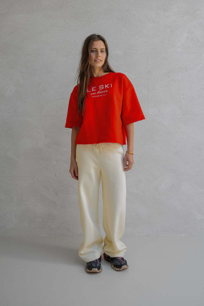 PENN&INK SWEATER LE SKI TOMATO/ECRU