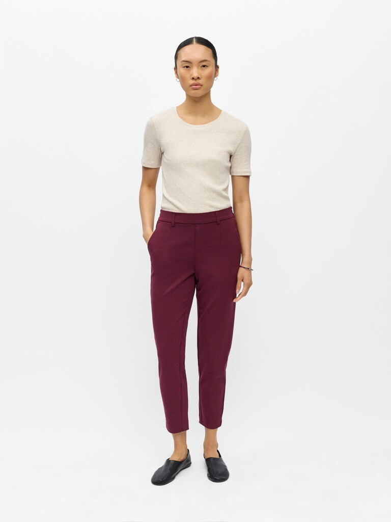 OBJECT BROEK LISA SLIM WINDSOR WINE