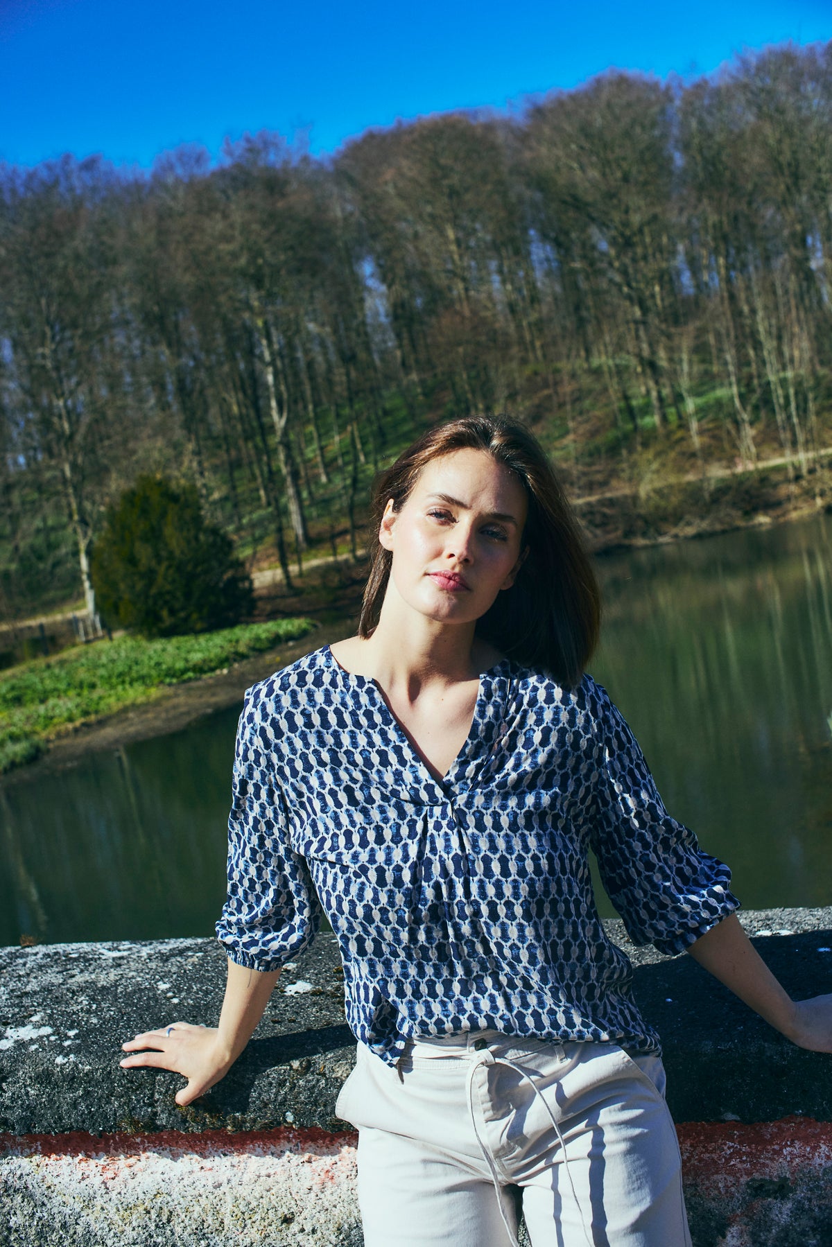 FREEQUENT BLOUSE ADNEY SALUTE/MOONBEAM