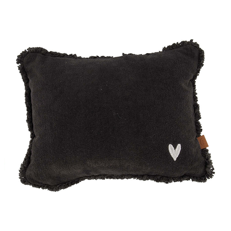 ZUSSS KUSSEN VELVET ZILVER HARTJE ANTRACHIETGRIJS