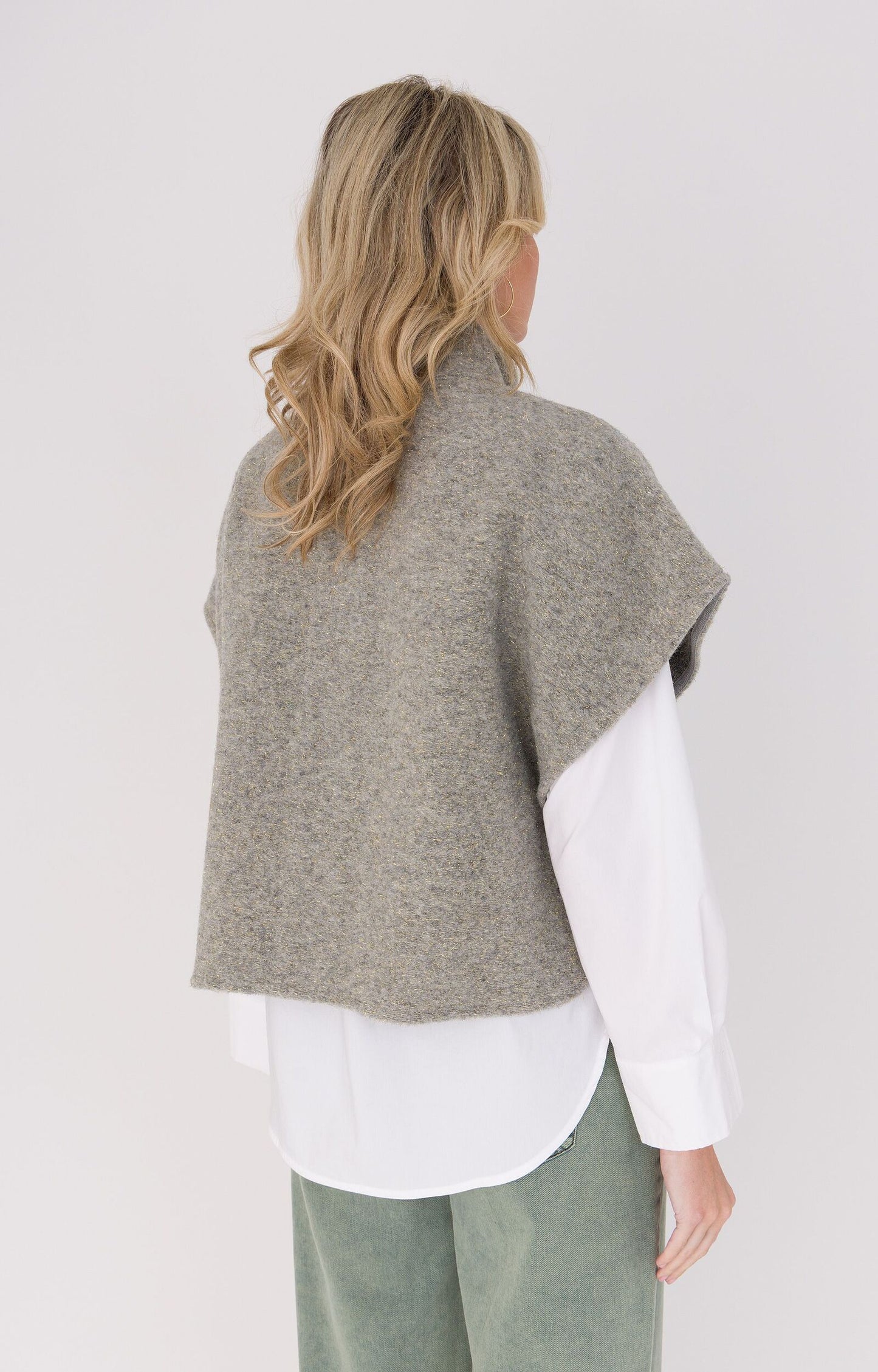 ANNA GILET OVERSIZED FIT MID GREY MELANGE