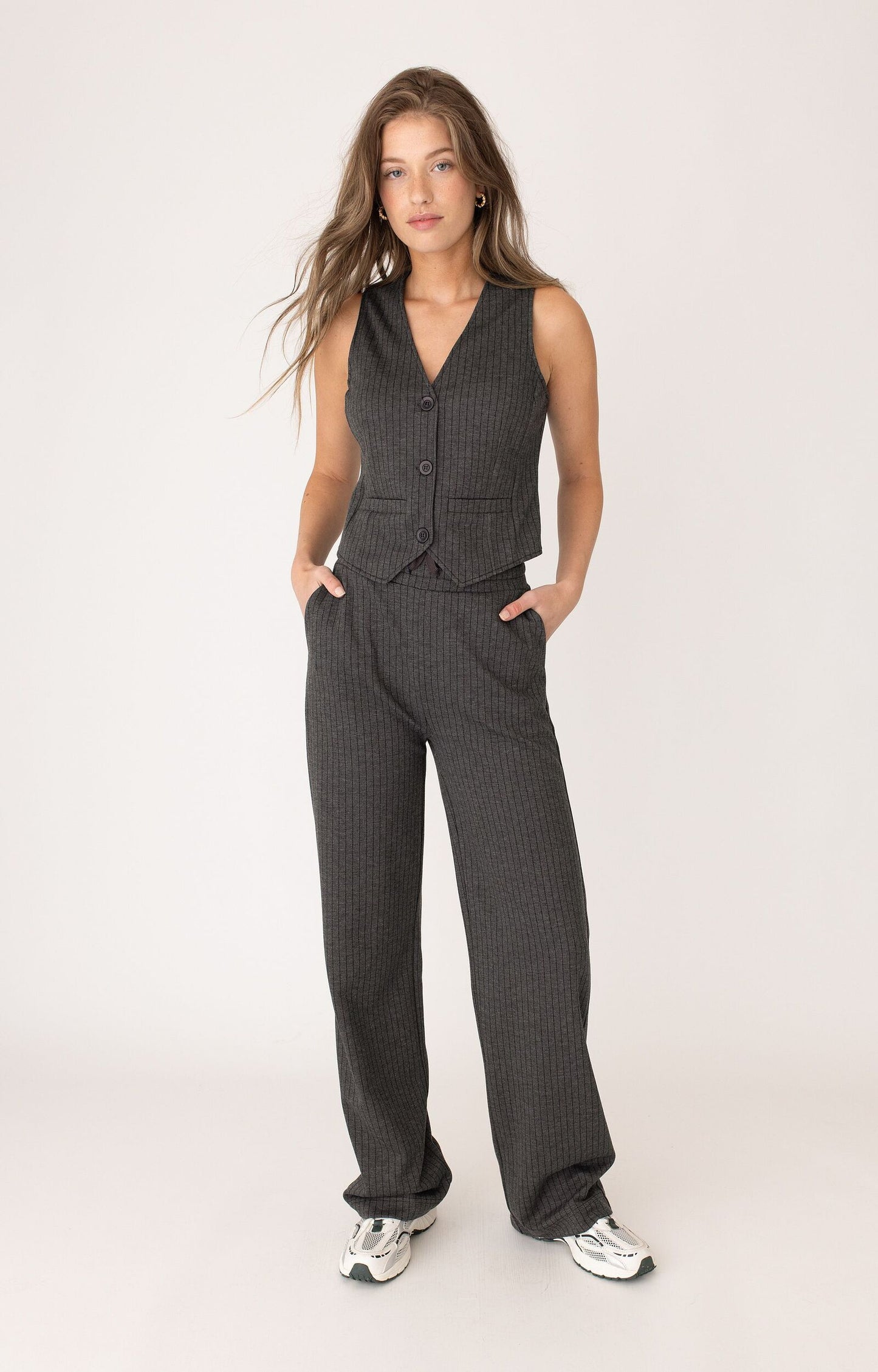 ANNA BLUE BROEK HOBEYLY ANTRACIET MELANGE