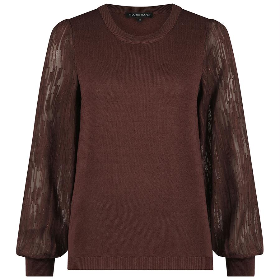 TRAMONTANA TRUI FANCY CHIFFON SLEEVES EGGPLANT