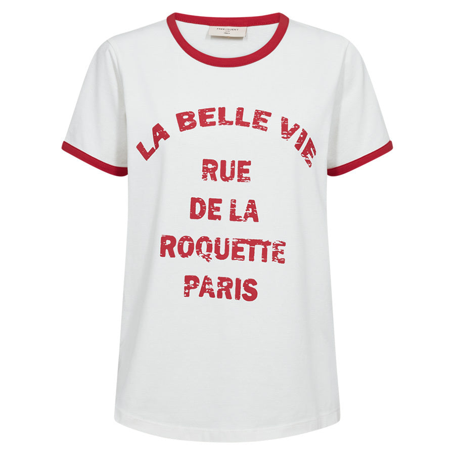 FREEQUENT T-SHIRT FENJAL STAR OFF-WHITE/TRUE RED