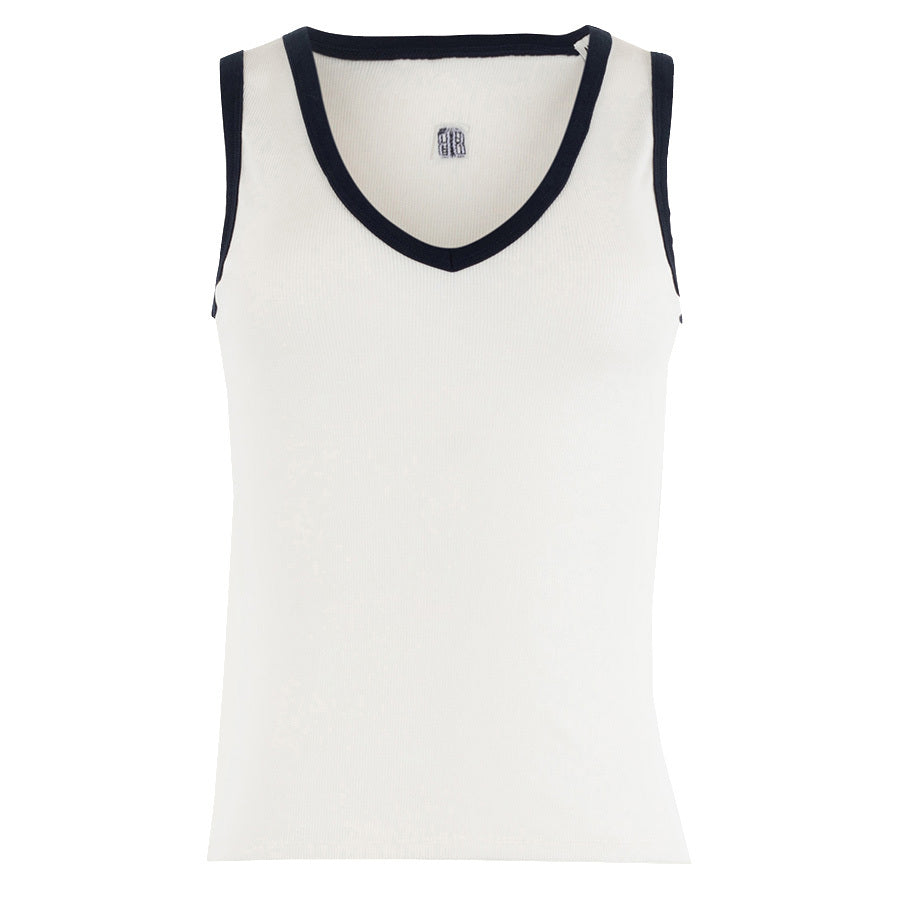 ANNA BLUE TANKTOP RIBBYV OFF-WHITE/BLUE