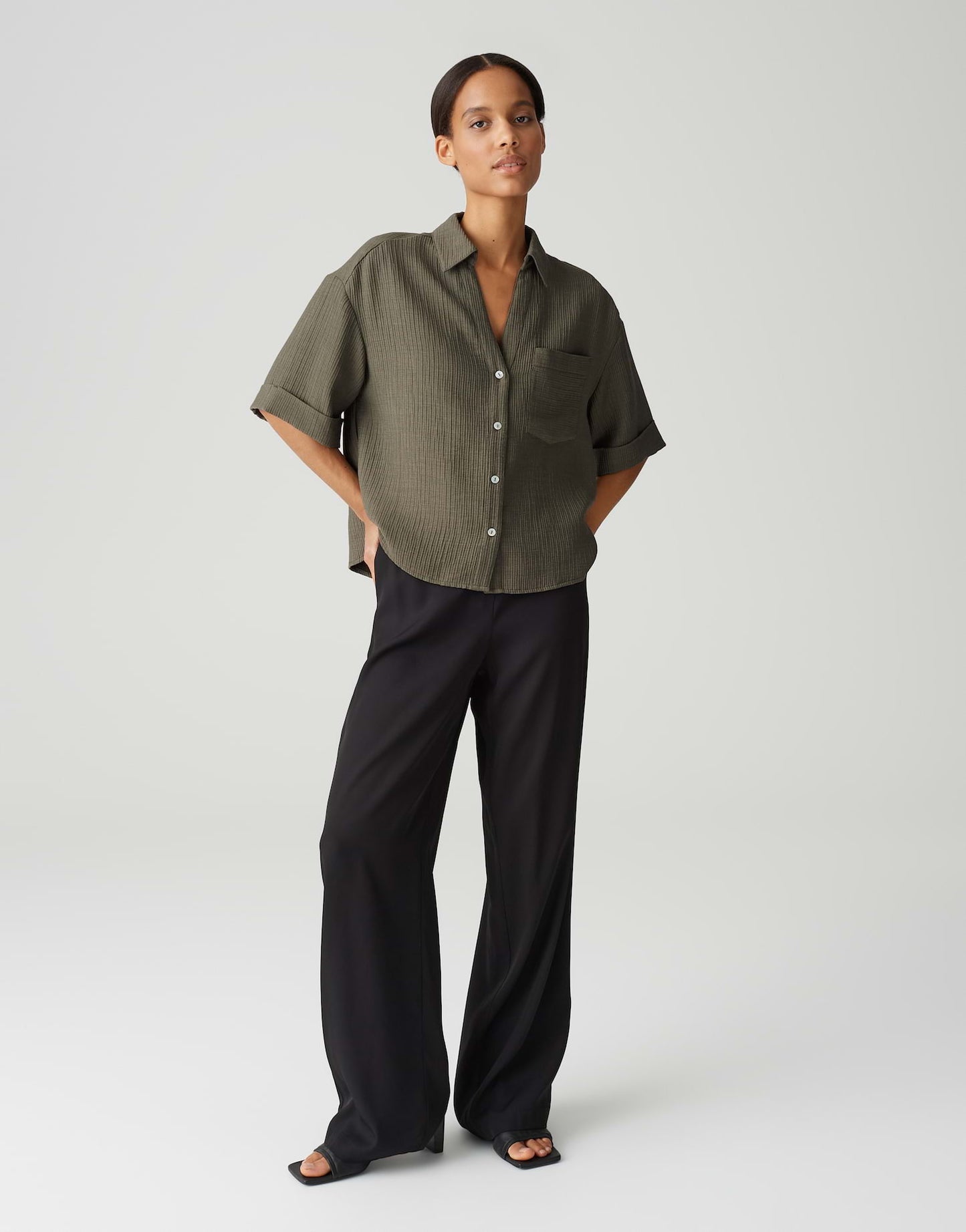 OPUS BLOUSE FIORA OLIVE LEAF
