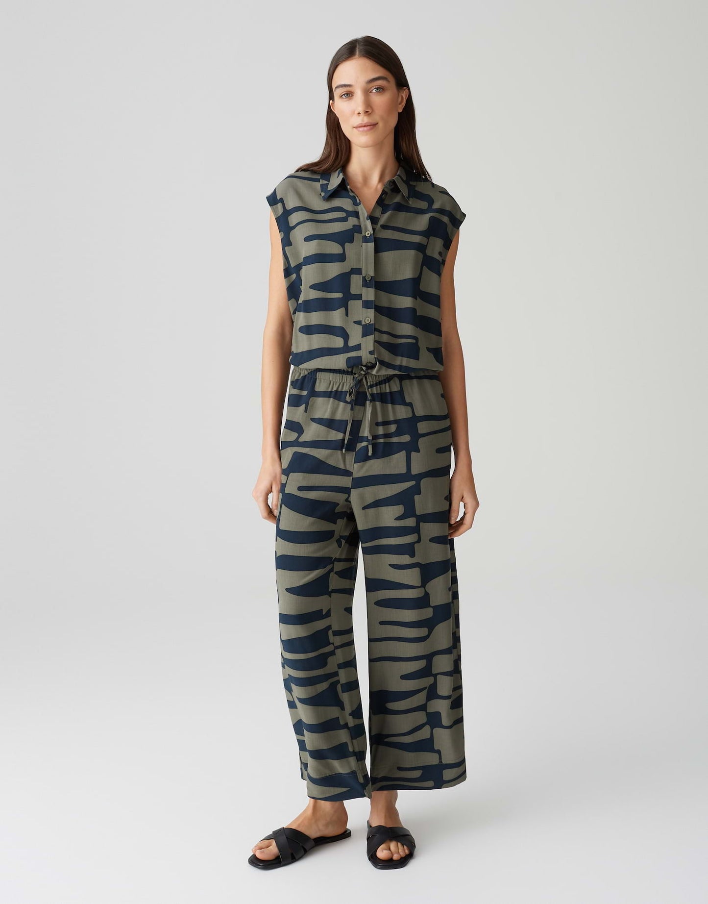 OPUS JUMPSUIT MONNY OLIVE LEAF