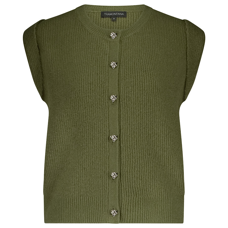 TRAMONTANA GILET BOUCLE MOSS MELANGE