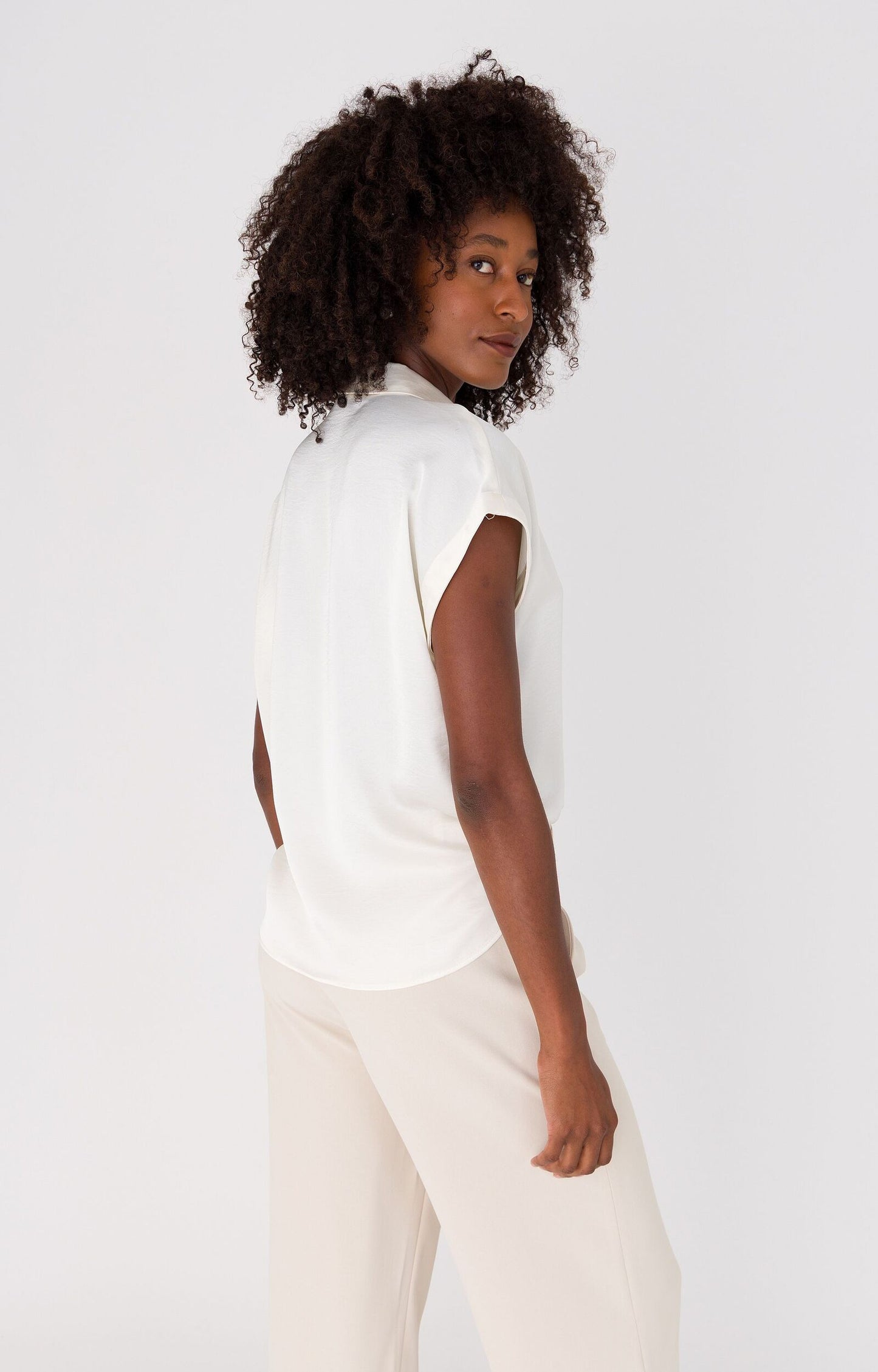 ANNA BLOUSE SATIJNLOOK OFF-WHITE