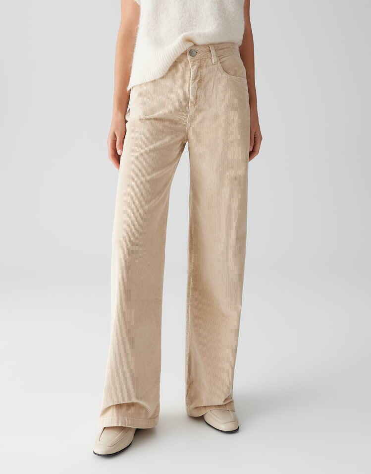 OPUS BROEK MINAH PALAZZO CORD MACADAMIA