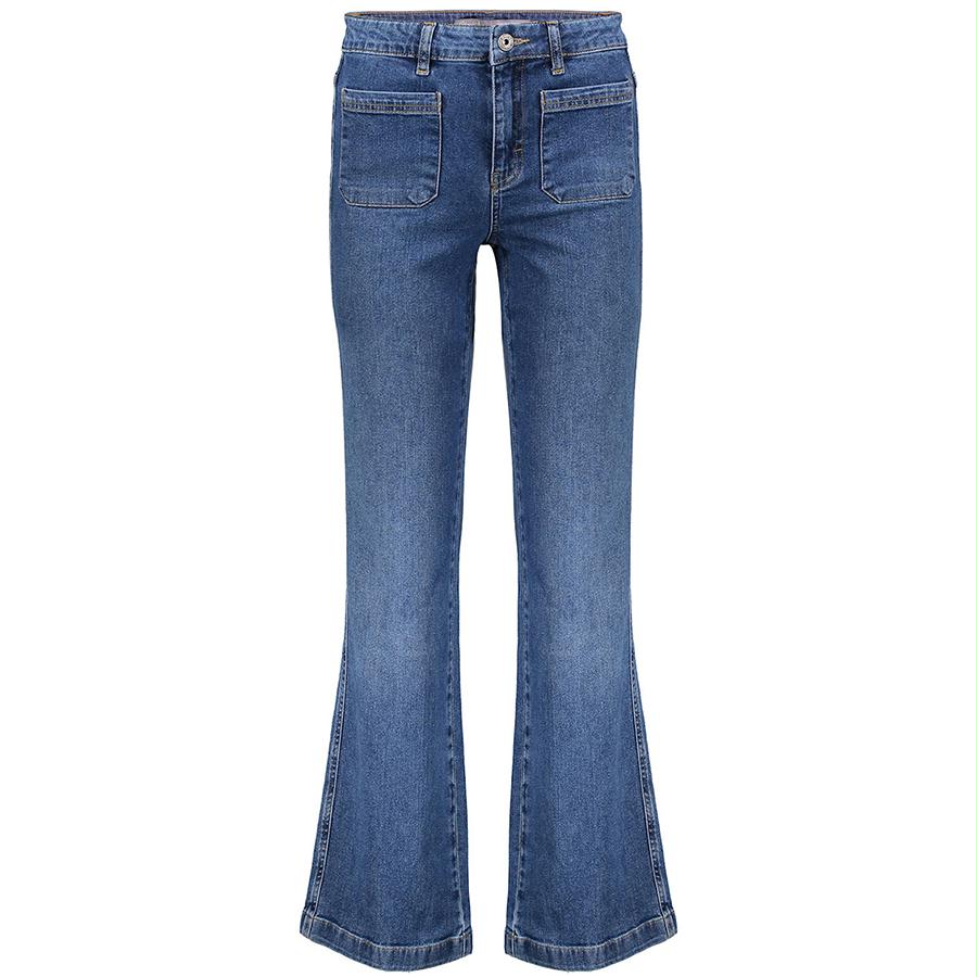 GEISHA FLARED JEANS MID BLUE DENIM