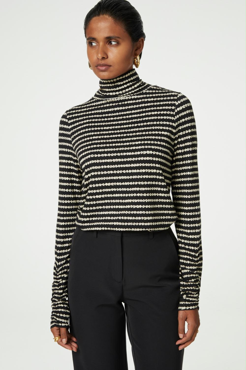 FABIENNE CHAPOT TOP JADE BLACK/COSY WHITE