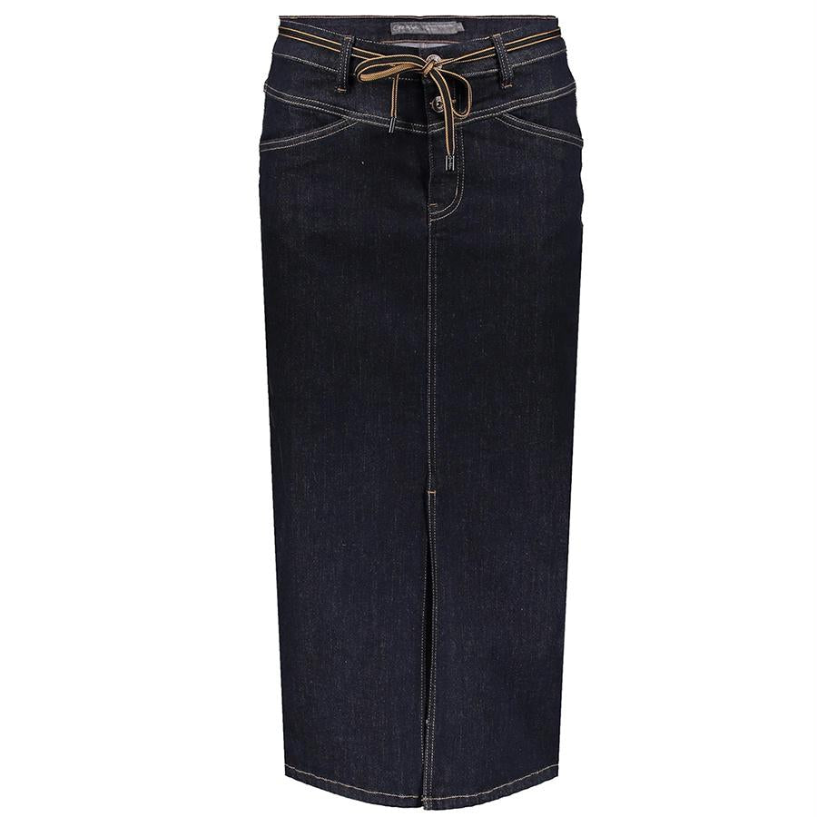 GEISHA ROK DENIM MIDI DARK BLUE DENIM