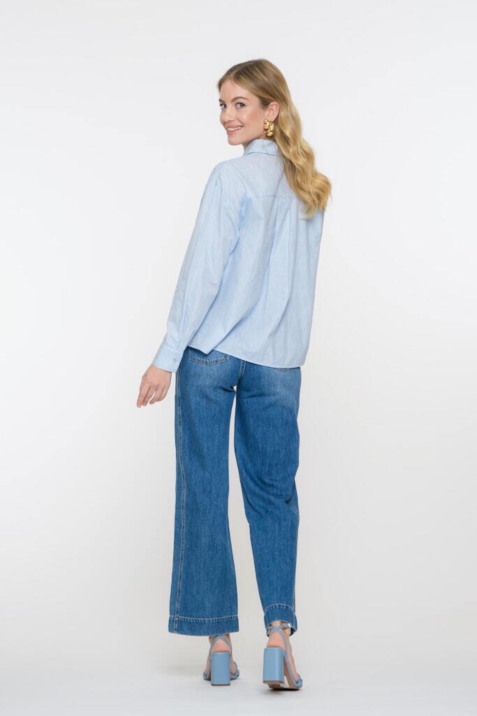 GEISHA JEANS WIDE LEG STONEWASH DENIM