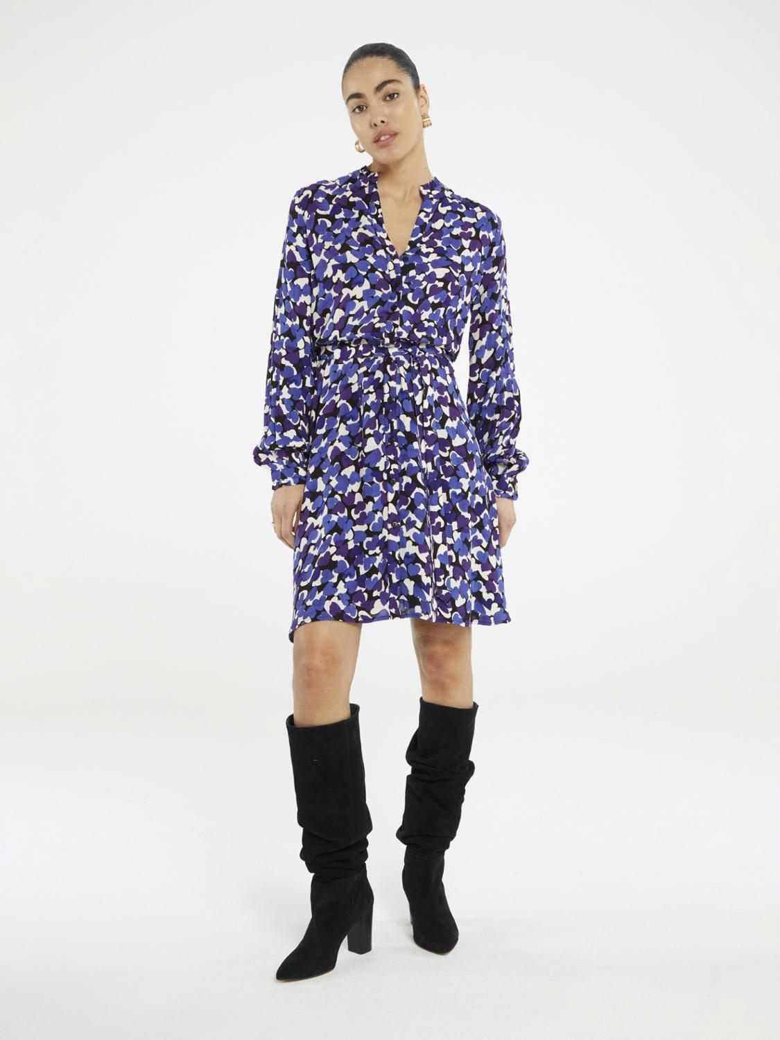FABIENNE CHAPOT JURK DORIEN BLACK/POPPY PURPLE