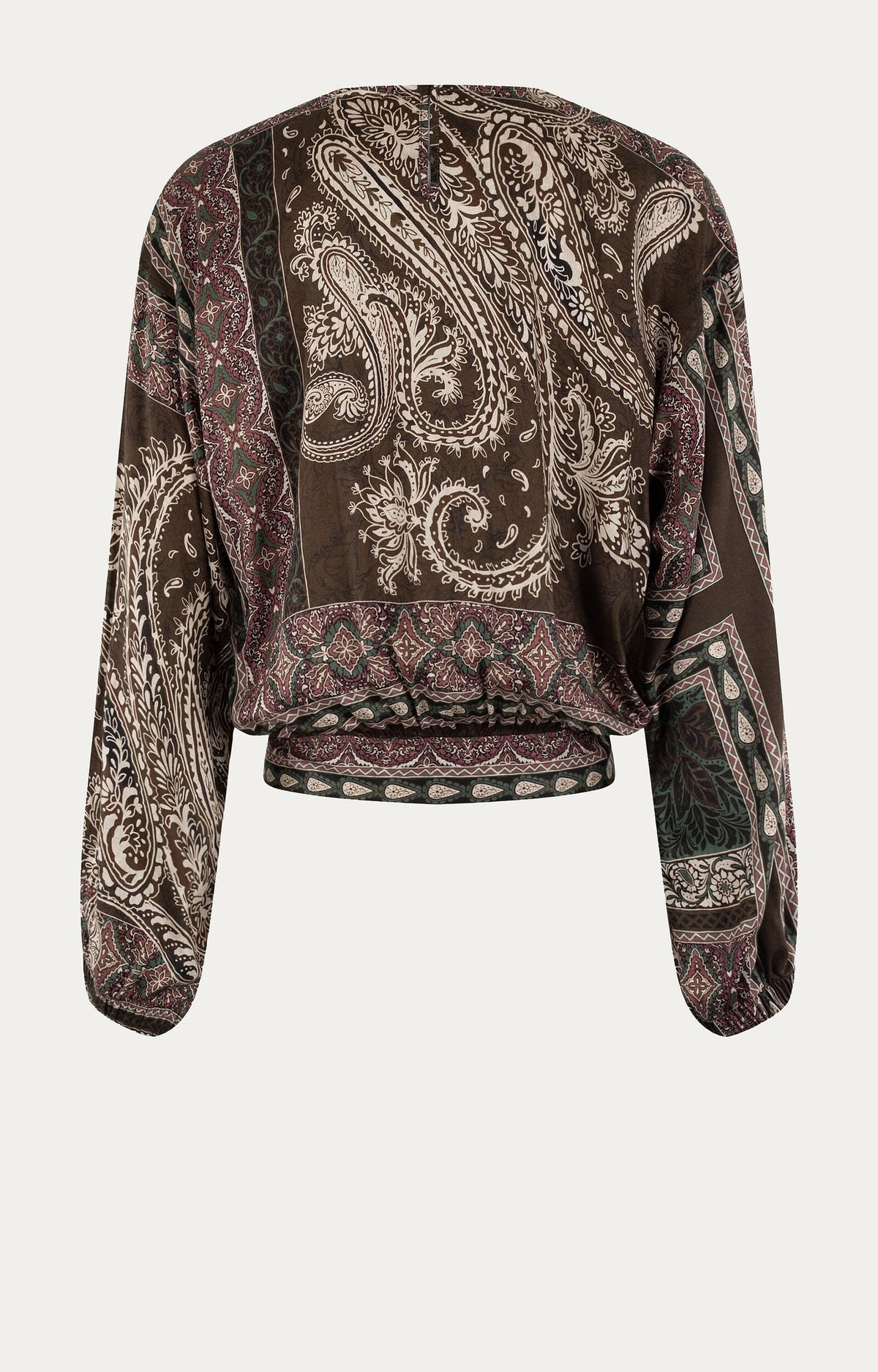 ANNA BLOUSE MET STRIKDETAIL KAKI