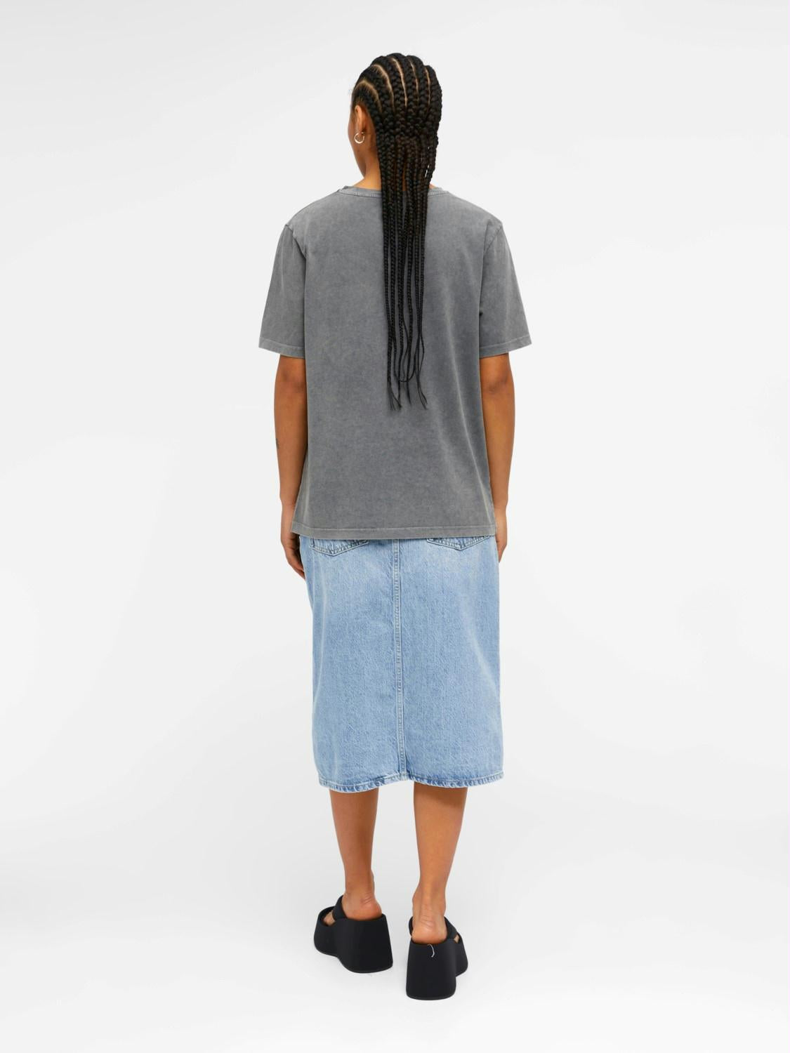 OBJECT T-SHIRT KLARA BLACK/ ACID WASH