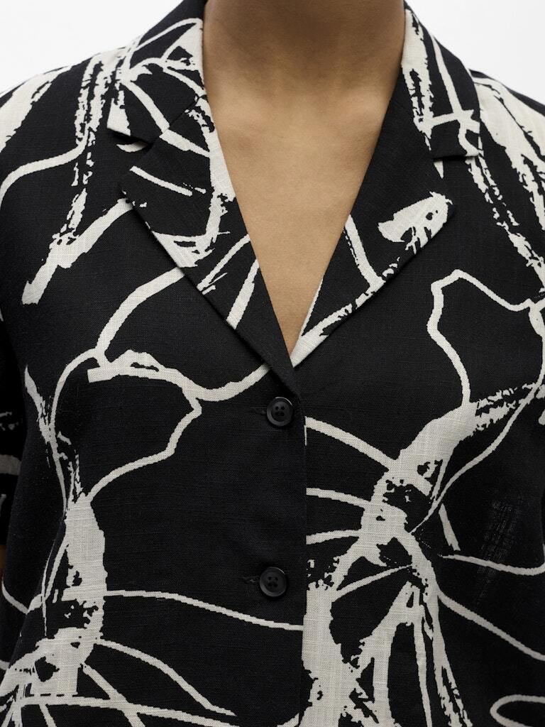 OBJECT TOP SANNE BLACK/SANDSHELL ABSTRACT