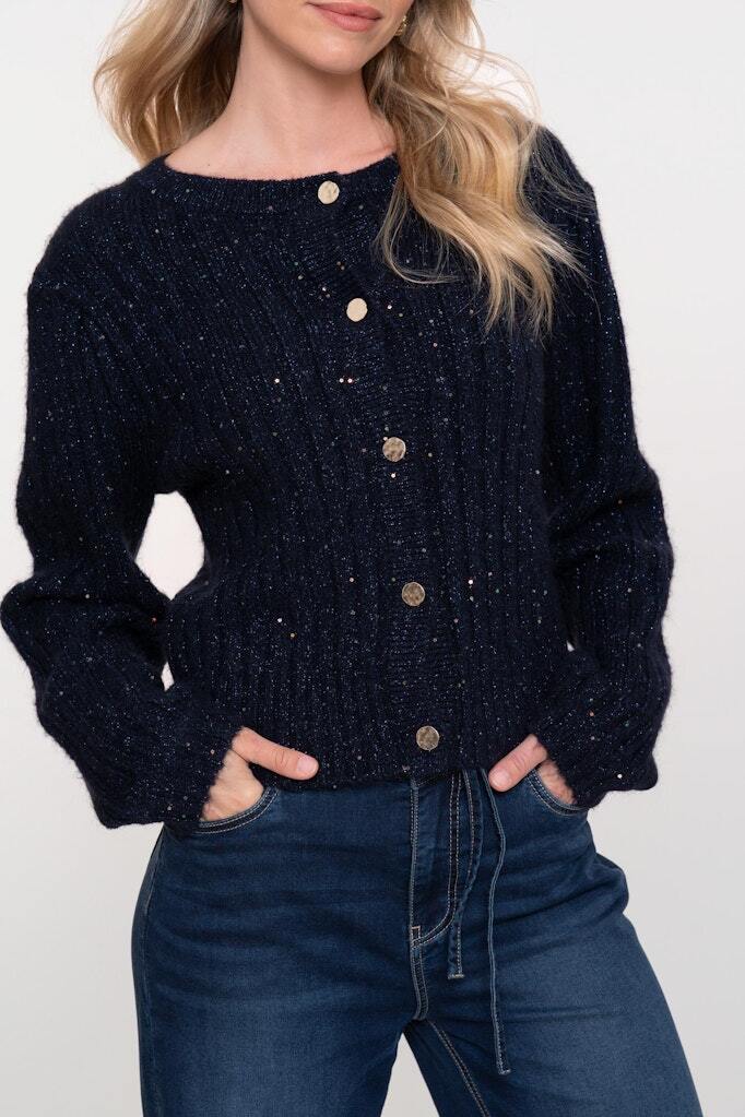 GEISHA VEST LUREX NAVY