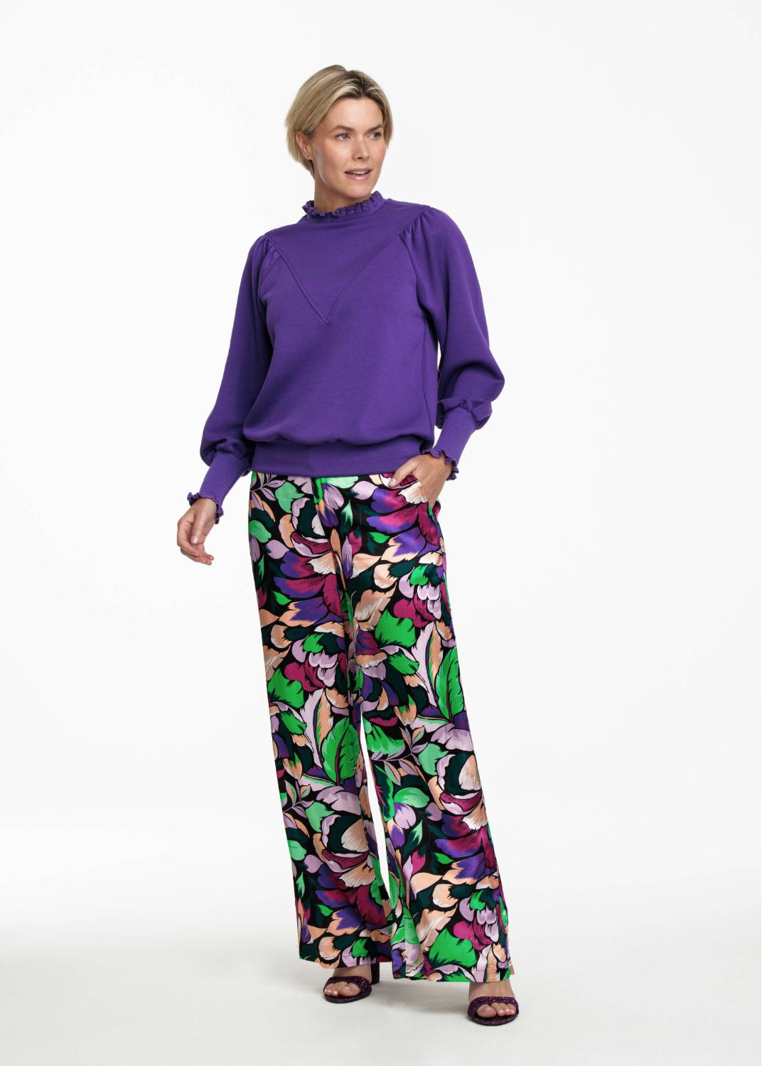 TRAMONTANA SWEATER KNITTED COLLAR PURPLE