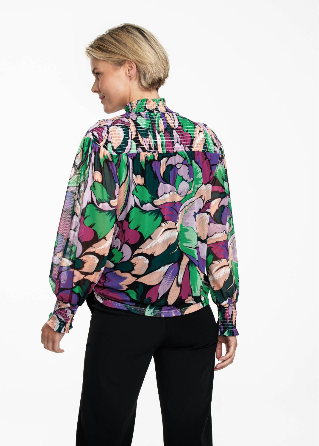 TRAMONTANA TOP MESH FLOWER FLASH MULTI COLOUR