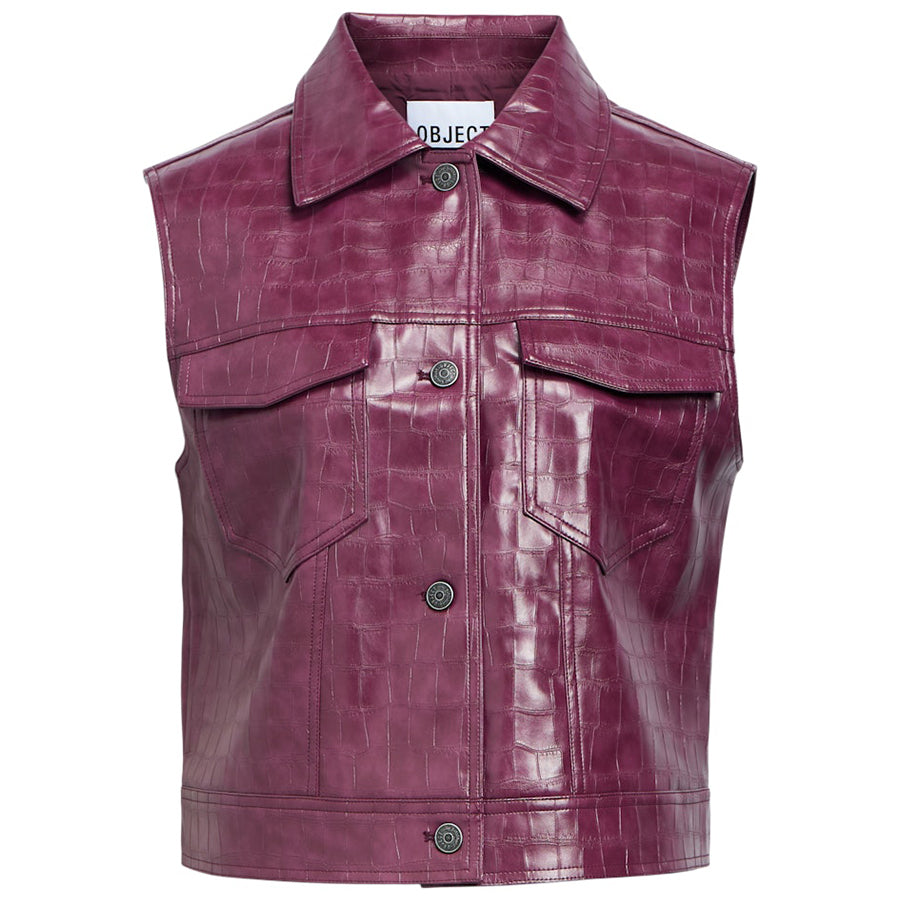 OBJECT GILET SALVA MAUVE WINE