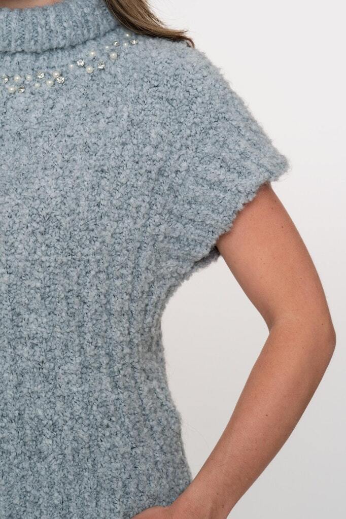 GEISHA SPENCER PEARLS & STONES GREY