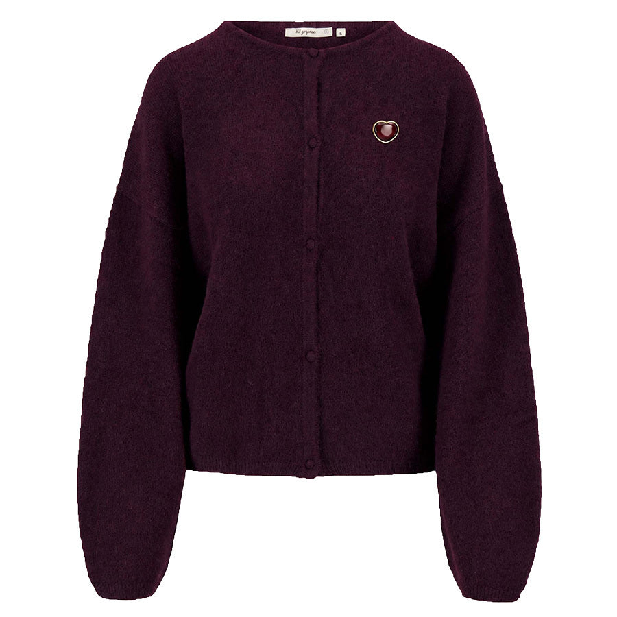 ZUSSS BASIC VESTJE MET BROCHE BURGUNDY