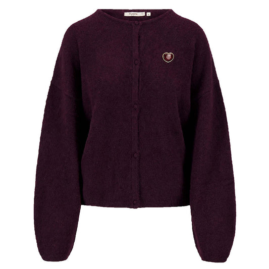 ZUSSS BASIC VESTJE MET BROCHE BURGUNDY