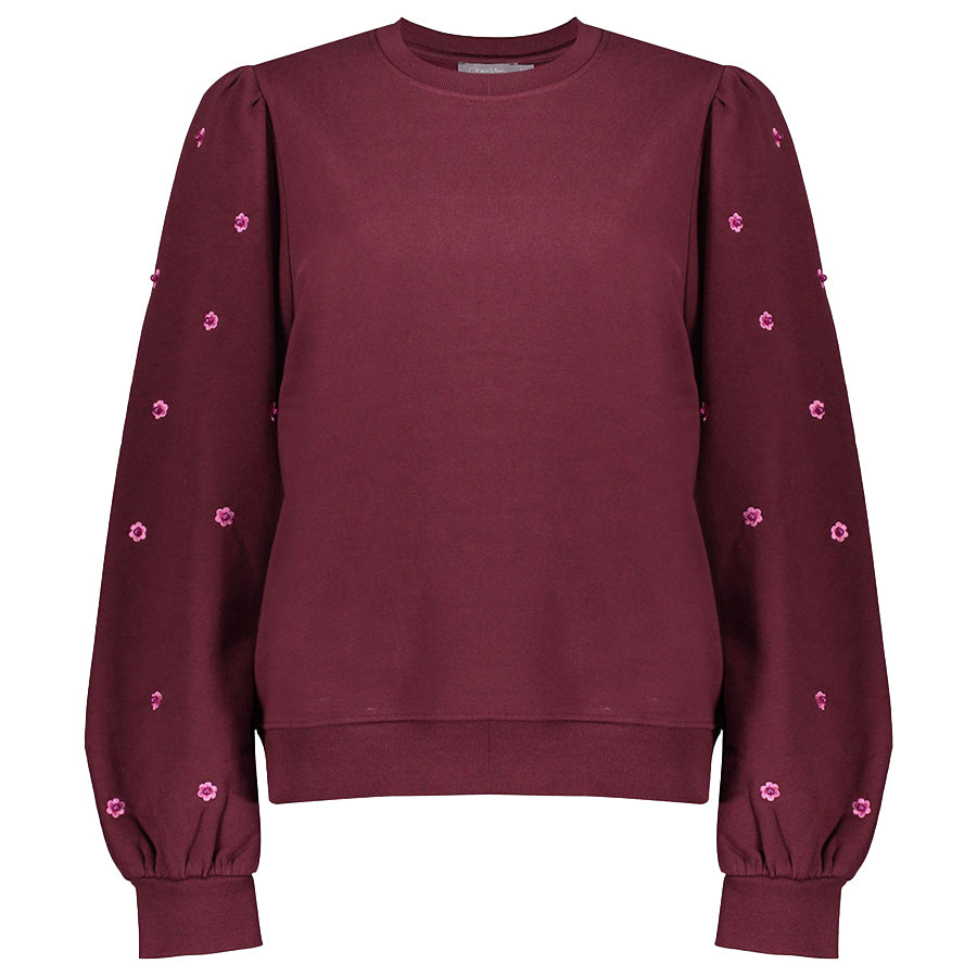 GEISHA SWEATER PARELDETAILS PORT/PINK