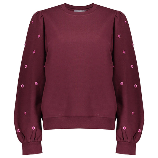 GEISHA SWEATER PARELDETAILS PORT/PINK