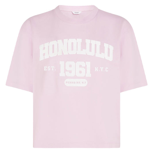 PENN&INK T-SHIRT PRINT ORCHID/WHITE