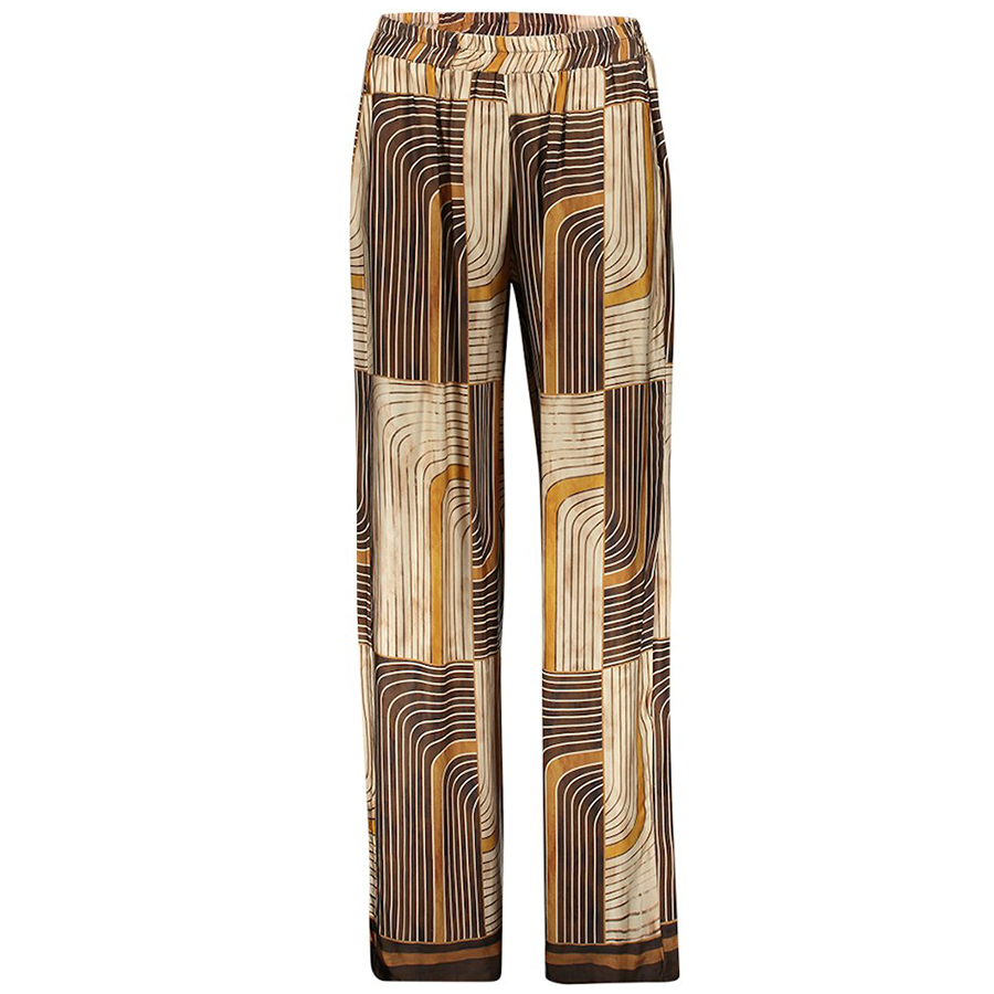 GEISHA BROEK GRAFISCHE PRINT BROWN/SAND