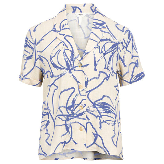 OBJECT BLOUSE SANNE SANDSHELL/SMALL JACARANDA STROKES C