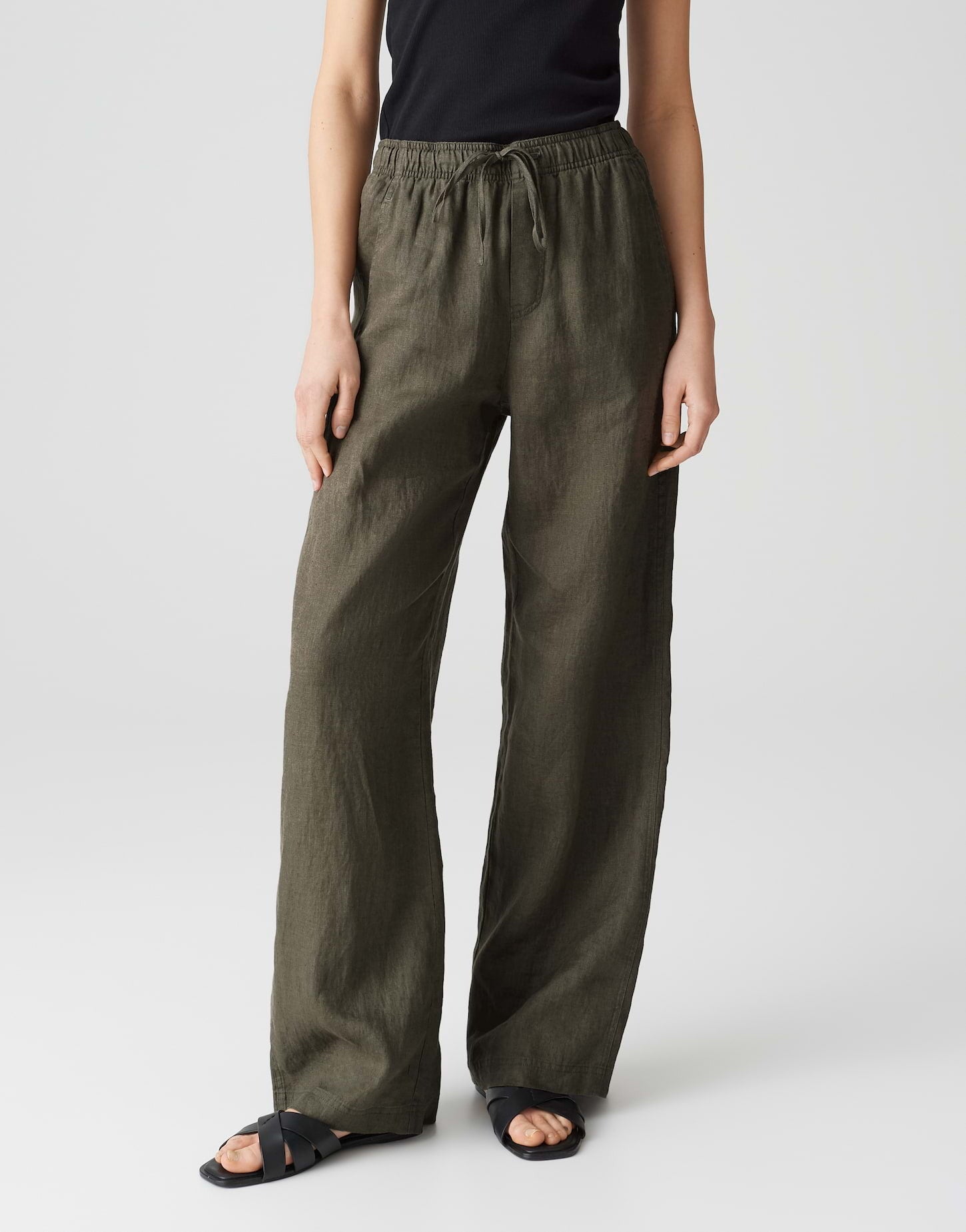 OPUS BROEK MILENI LINEN OLIVE LEAF