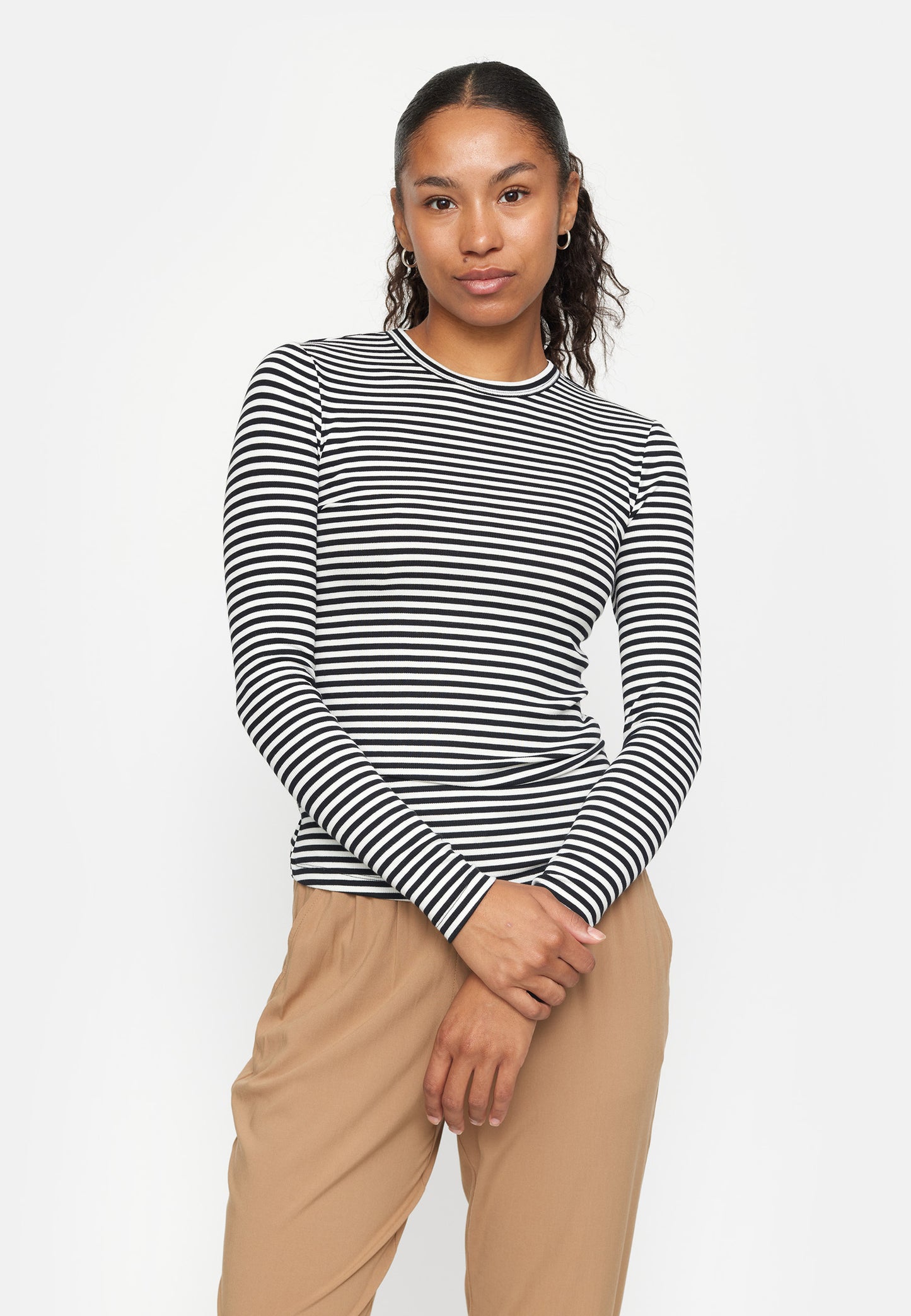 SOFT REBELS LONGSLEEVE FENJA STRIPE BLACK