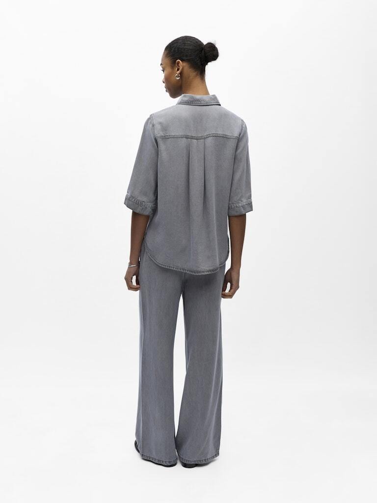 OBJECT BLOUSE FRAME LIGHT GREY DENIM