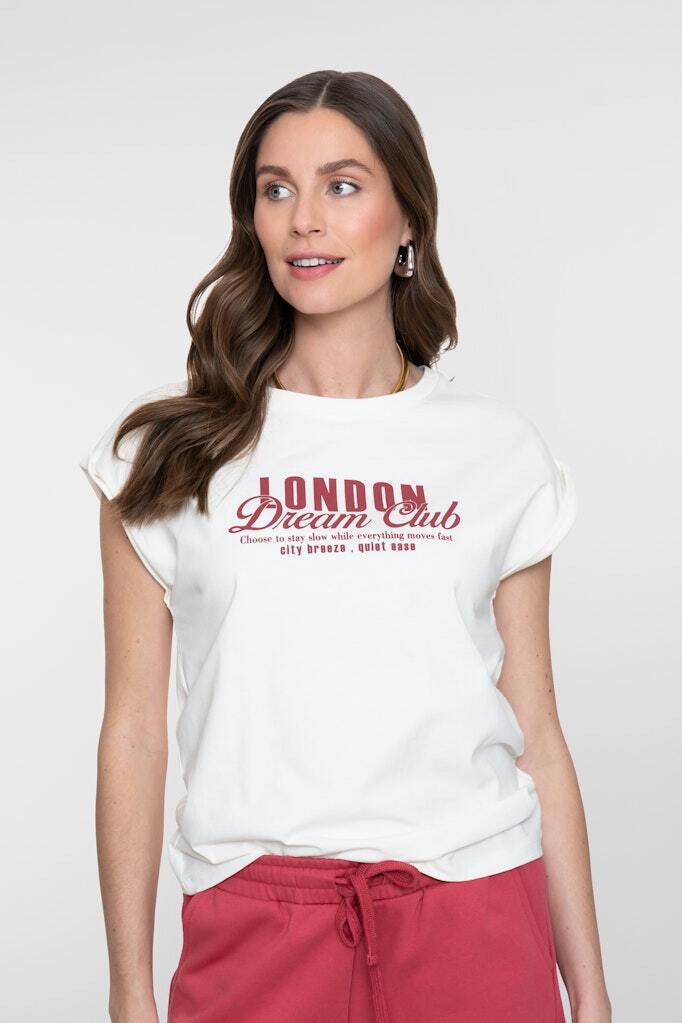 GEISHA T-SHIRT LONDON DREAM CLUB OFF-WHITE/ROSEWOOD