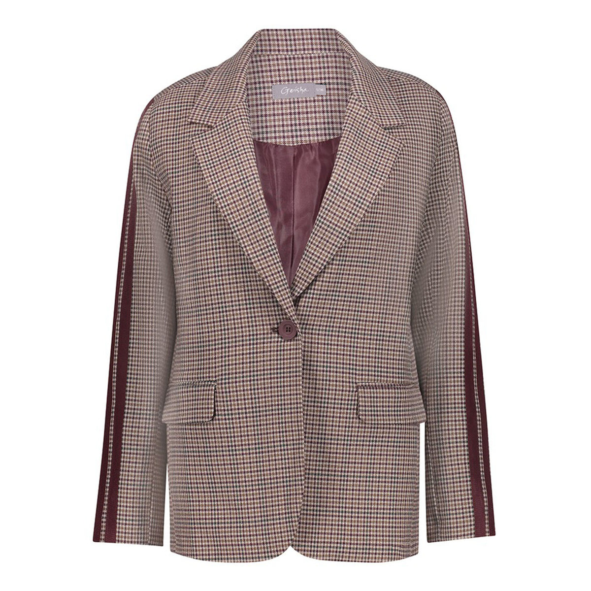 GEISHA BLAZER MET RUIT BURGUNDY/GREEN