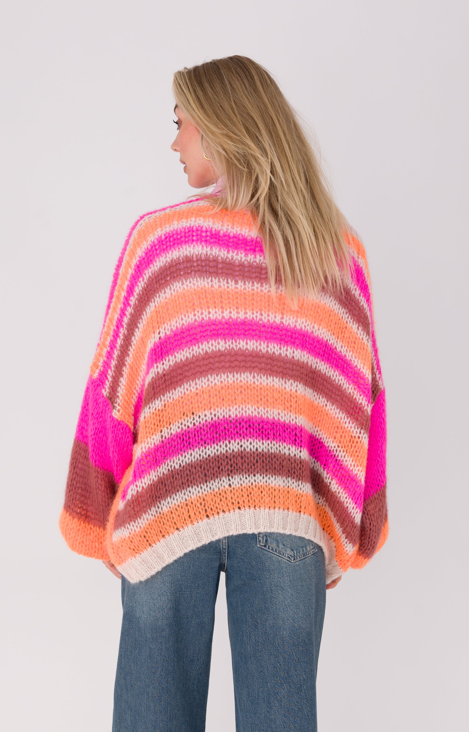ANNA VEST BRIGHT PINK STRIPE