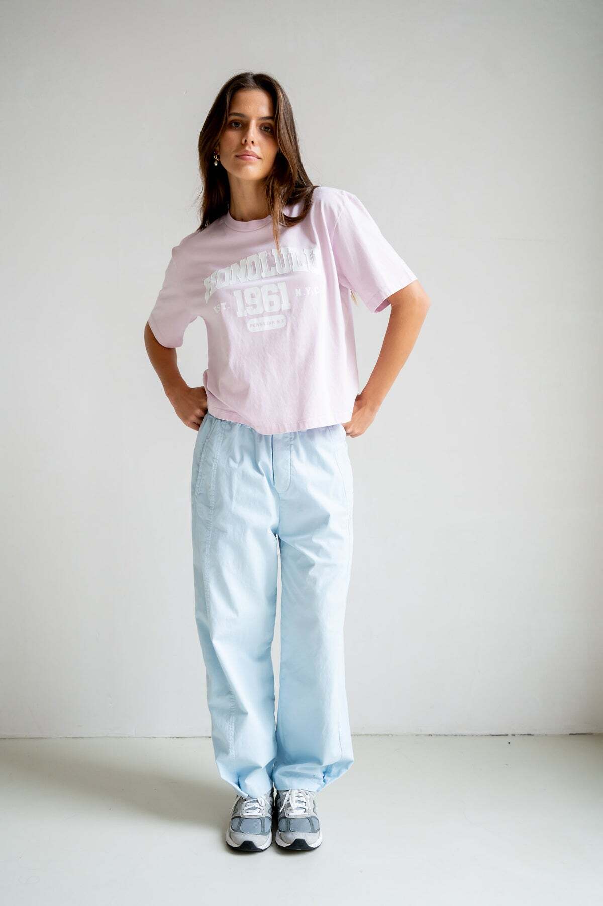 PENN&INK T-SHIRT PRINT ORCHID/WHITE